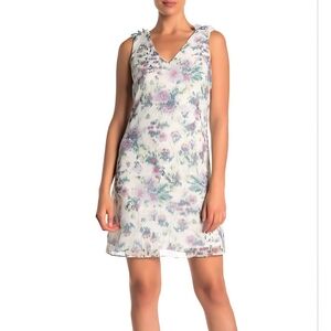 The Vanity Room Lavender Watercolor V-Neck Dress